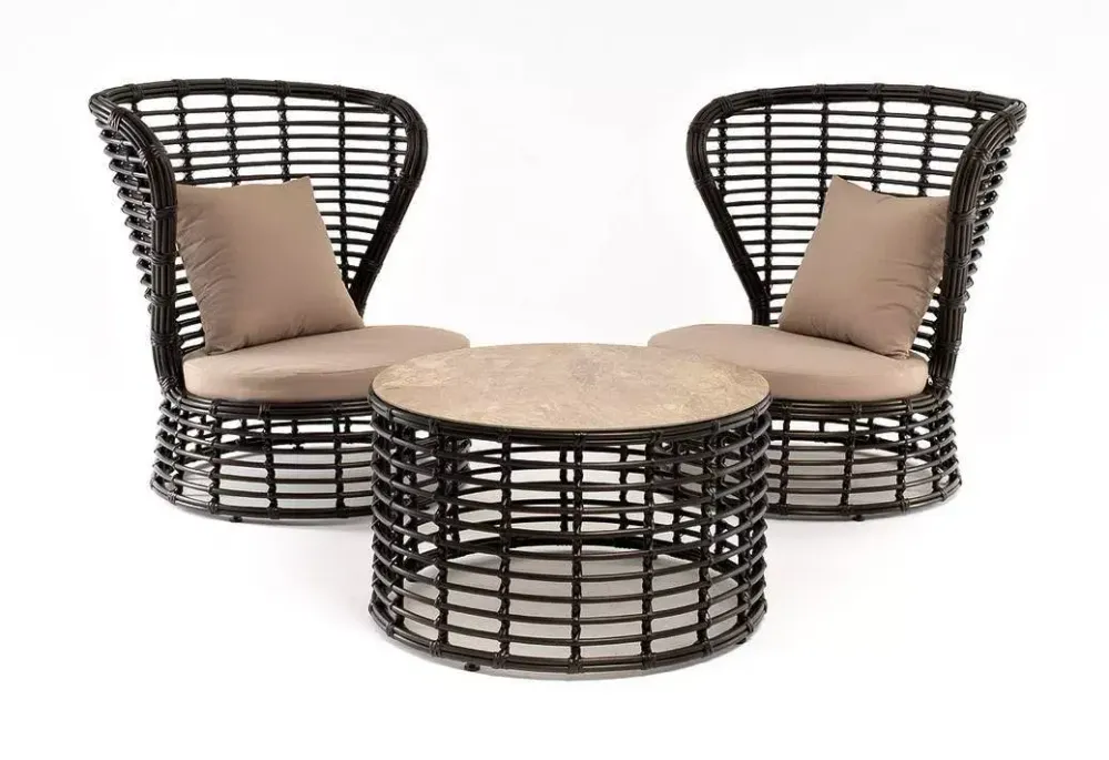 "Парма" кофейный комплект из искусственного ротанга, цвет бронзовый