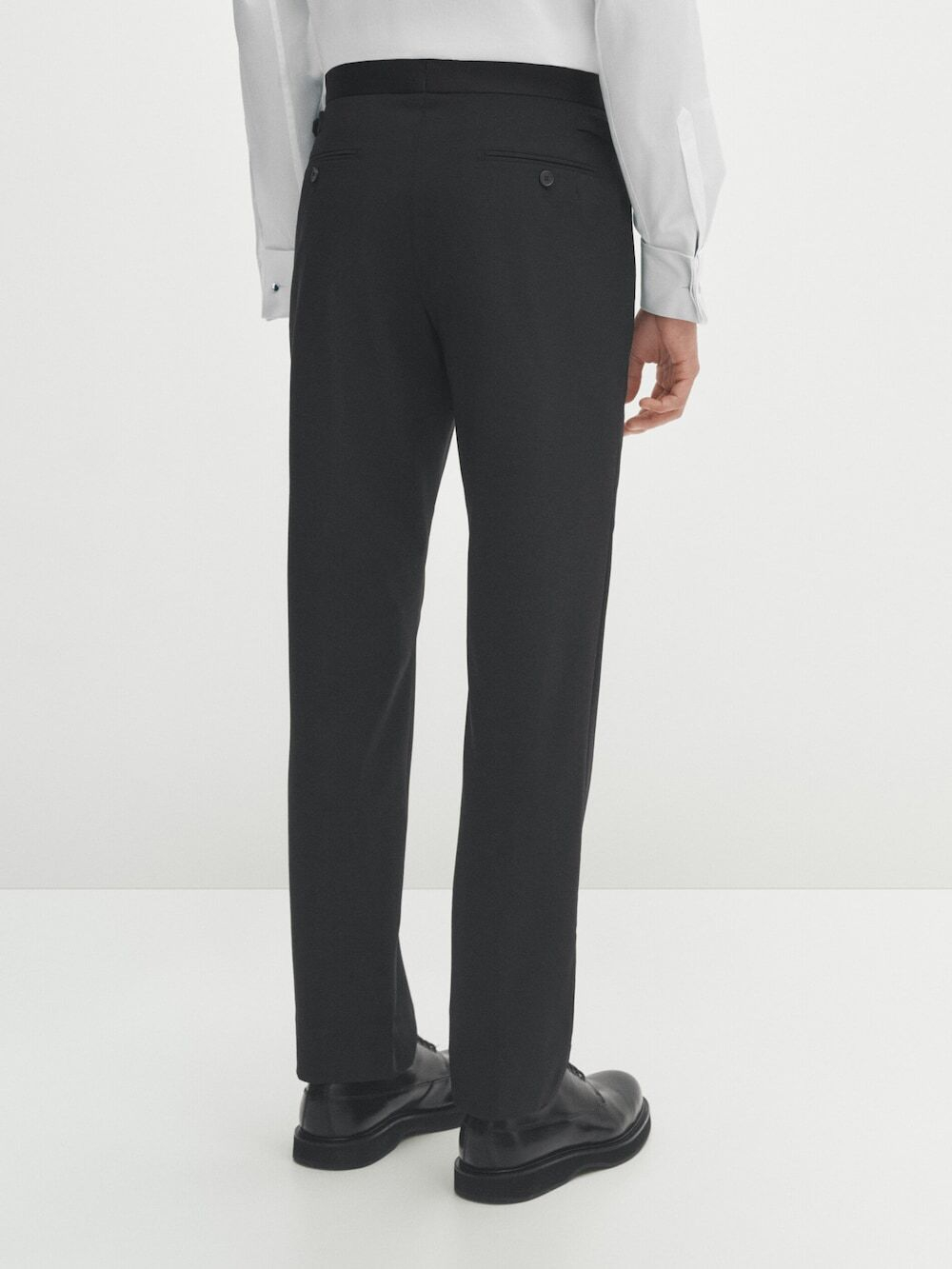 Massimo Dutti Фланелевые брюки из 90% шерсти, черный