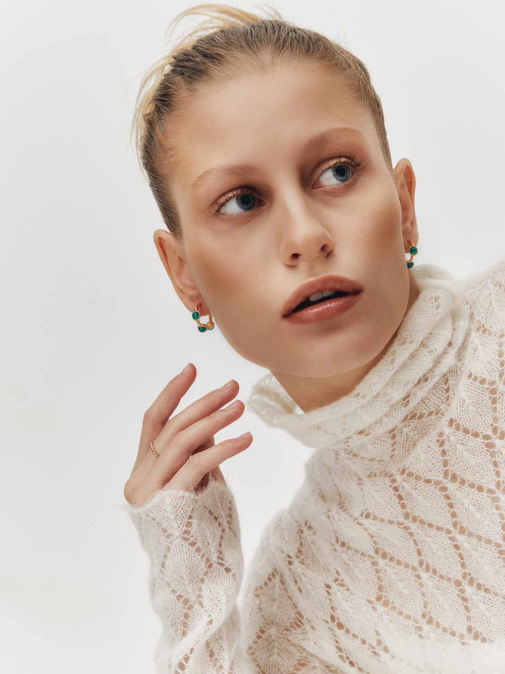 Серьги-кликеры КОЛТ позолота с хризопразами