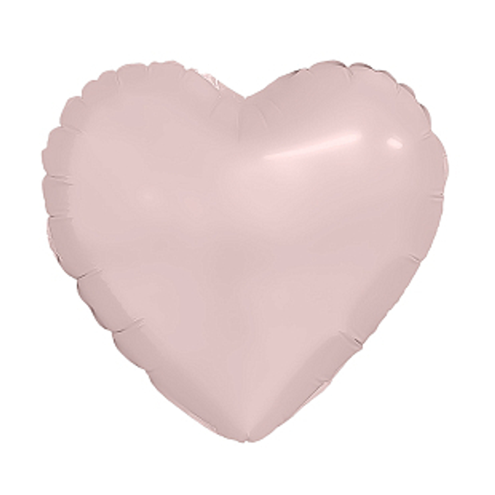 Сердце Пыльная роза в упаковке, фольгированный шар 36'-91 см