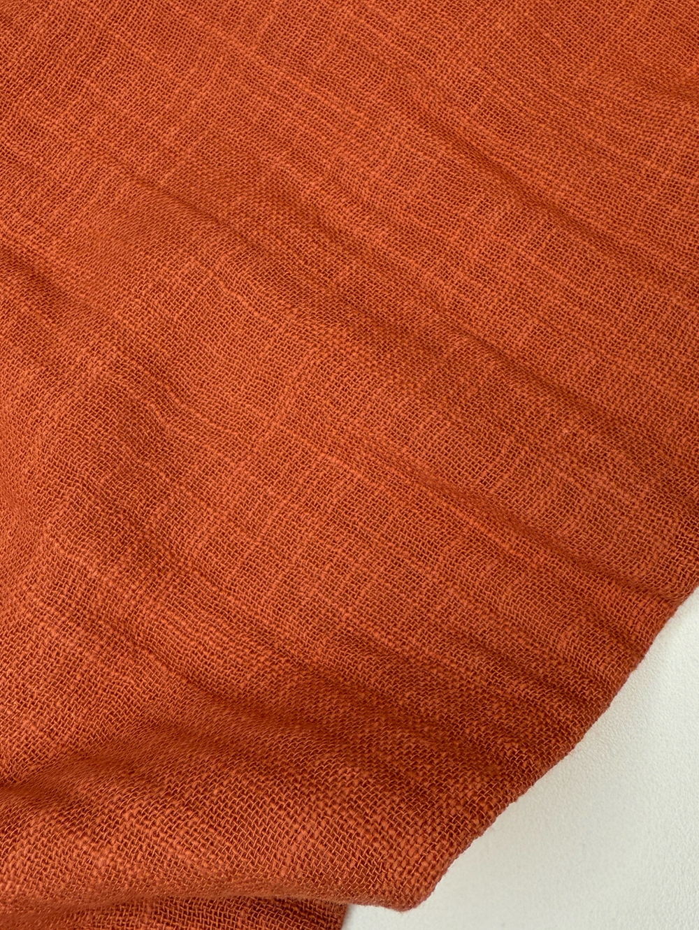 Муслин с эффектом льна терракот