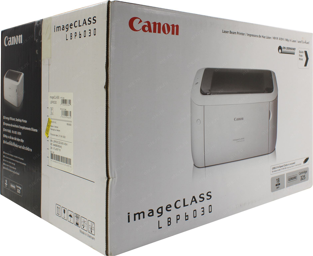 Принтер Canon imageCLASS LBP6030 &lt;8468B008&gt; (A4, 18 стр/мин, 32Mb,2400dpi, USB2.0,лазерный)