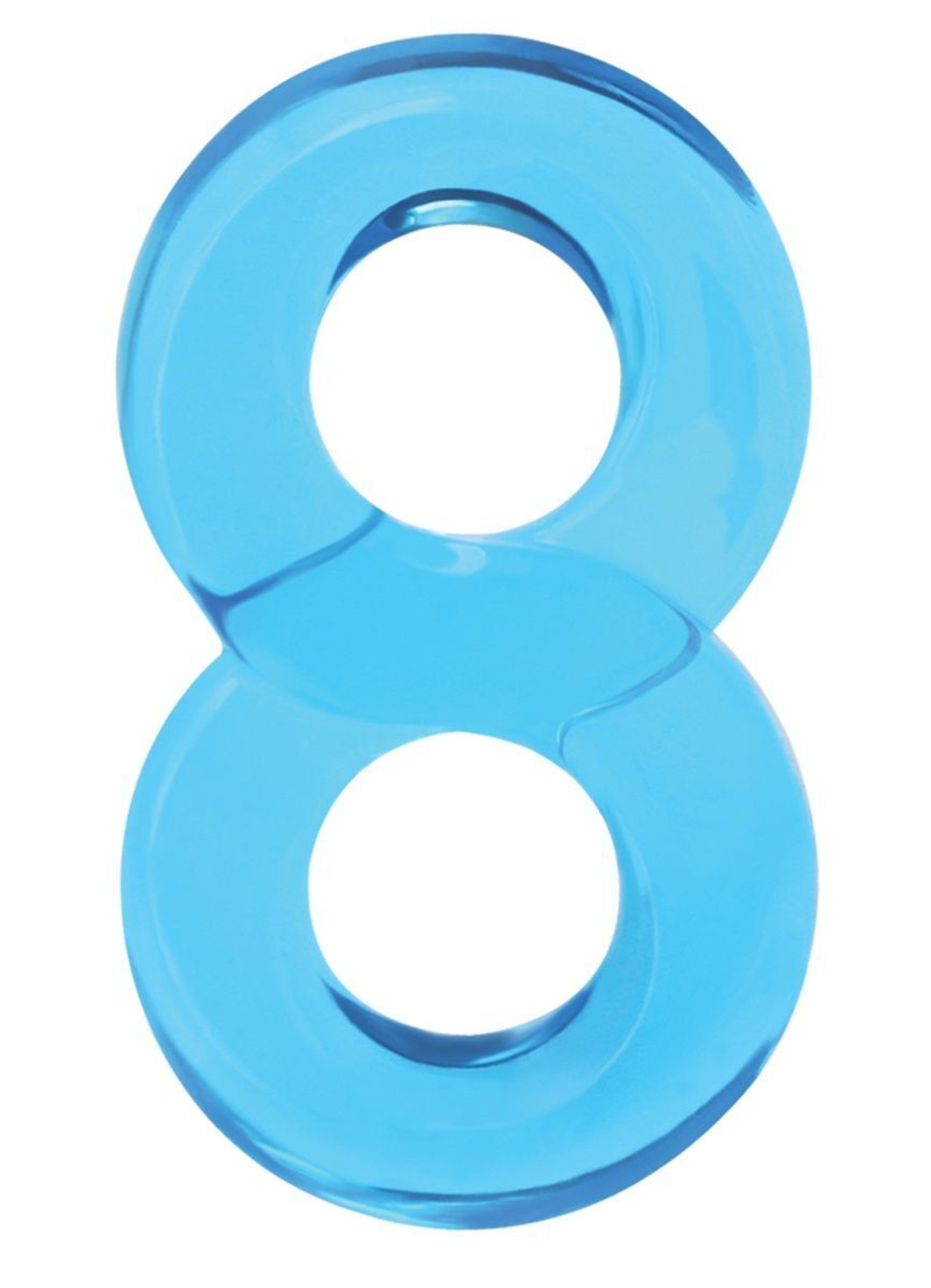 Голубое эрекционное кольцо с подхватом мошонки Lucky 8 (Цвет: голубой)