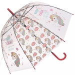 Зонт-трость женский купол «Единорог» микс 4 цвета, 8 спиц, d-82см, длина в слож. виде 82см