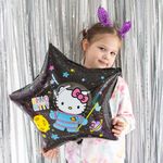 Шар (22"/56 см) Звезда, Hello Kitty, Космонавт, Черный, 1 шт. в упак.