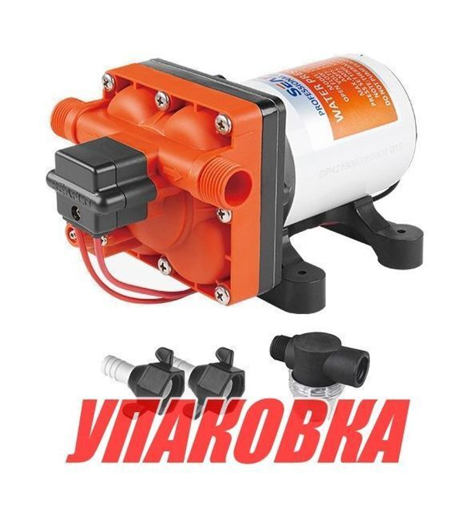 Помпа водоподающая мембранная SeaFlo, 12 В, 11.3 л/мин, 3.8 бар, 7.5 А (упаковка из 10 шт.)