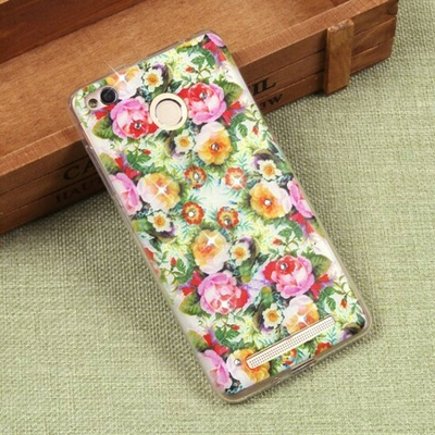 Силиконовый чехол с цветами для Xiaomi Redmi 3S, 009613
