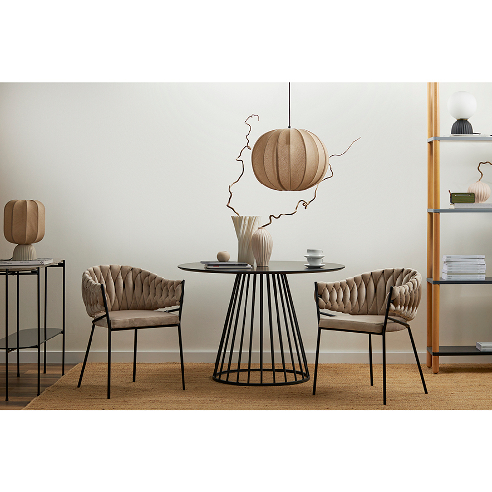 Светильник подвесной texture rib, D48 см, бежевый