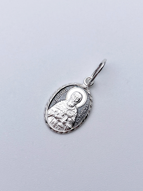 Образок из серебра/Чернение/С подвижным ухом/Иоанн Кронштадский