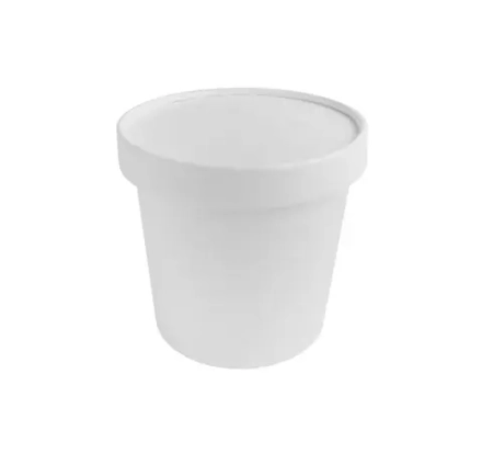Контейнер бумажный 350 мл d=95 мм h= 84 мм, белый, Uni