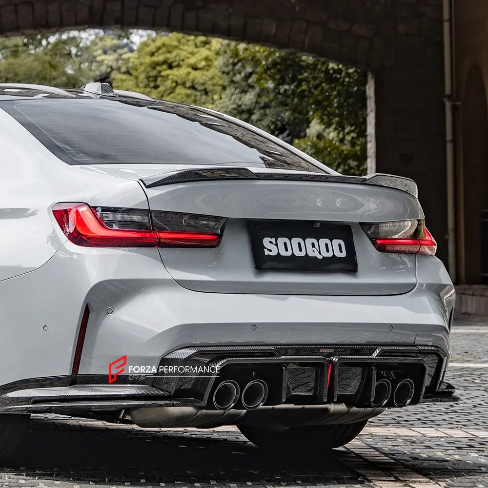 Карбоновый диффузор заднего бампера со стоп-сигналом для BMW M3 G80/G81 2020+ / M4 G82/G83 2021+ БМВ