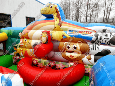 Коммерческий надувной батут "Царство зверей 2" 5*5*3,5 м