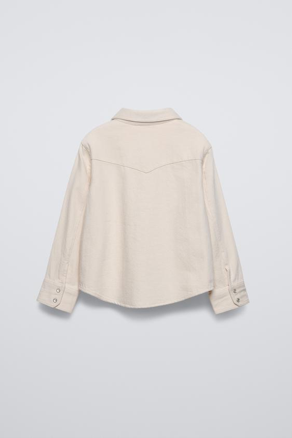 ZARA ДЖИНСОВАЯ КУРТКА-РУБАШКА С ЦВЕТОЧНЫМ ПРИНТОМ, ЭКРЮ