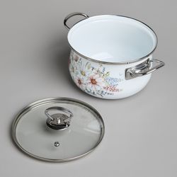 НАБОР КАСТРЮЛЬ AGNESS ЭМАЛИРОВАННЫХ СЕРИЯ "ДВОРЦОВЫЙ ПАРК", 6ПР. 2,0/2,8/3,6Л,18Х11/20Х12/22Х13СМ