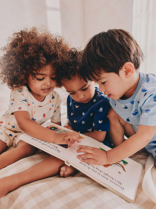 Пижама для мальчика Next AJ4-845, Синий, Молочный, Голубой