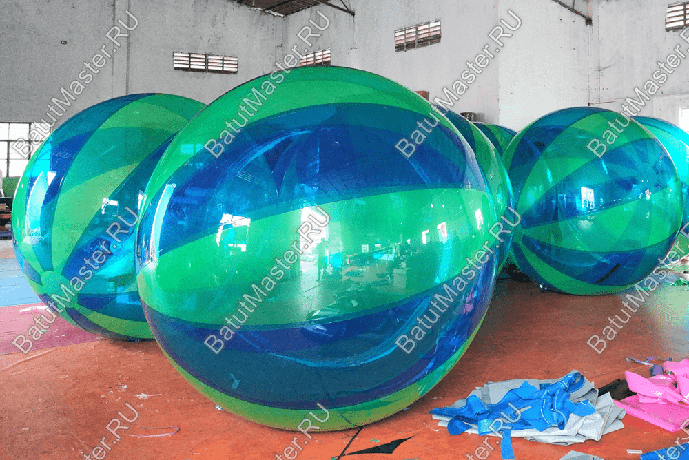 Аттракцион Водный шар ТПУ «Сине-зеленый» 2*2*2 м
