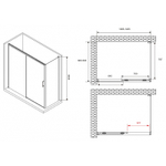 Душевой уголок Abber Komfort 140x90 AG93140-S92 профиль Хром стекло прозрачное