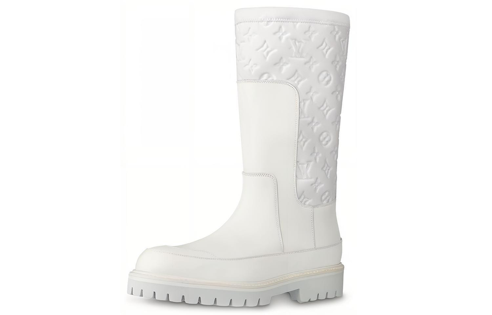 LOUIS VUITTON Laureate Knee high Boots Men"s White