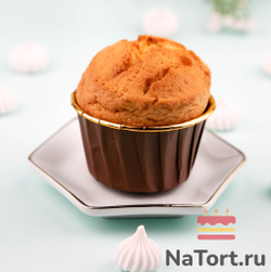 Формы бумажные с ламинацией «Маффин» 50х40 мм (Золото+ коричневый) 50 шт