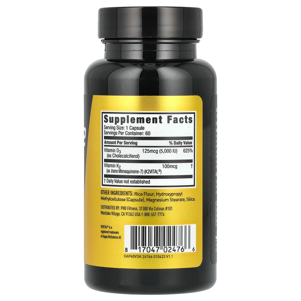 JYM Supplement Science, D3 + K2, 60 вегетарианских капсул