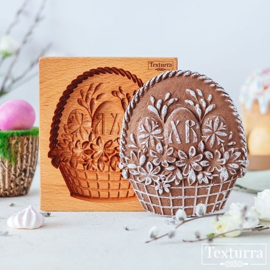 Пряничная форма Пасхальная корзинка с подснежниками