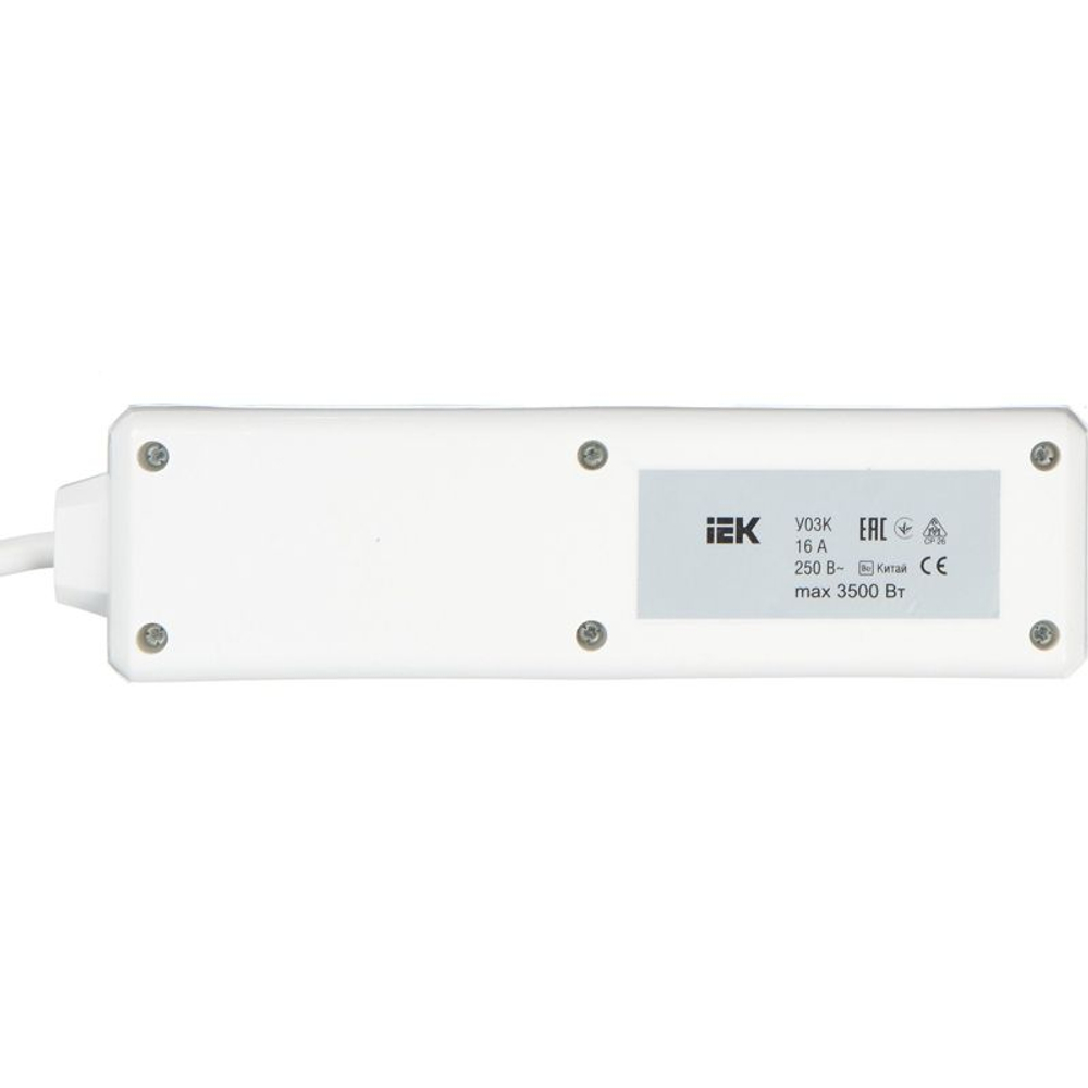 Удлинитель 3х1.5м с заземл. 16А IP20 У03К 2P+PE 250В ПВС 3х1 с выкл. IEK WYP10-16-03-01-ZK-17