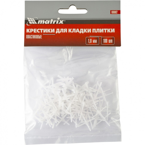 Крестики, 1.0 мм, для кладки плитки, 100 шт Matrix, 88082