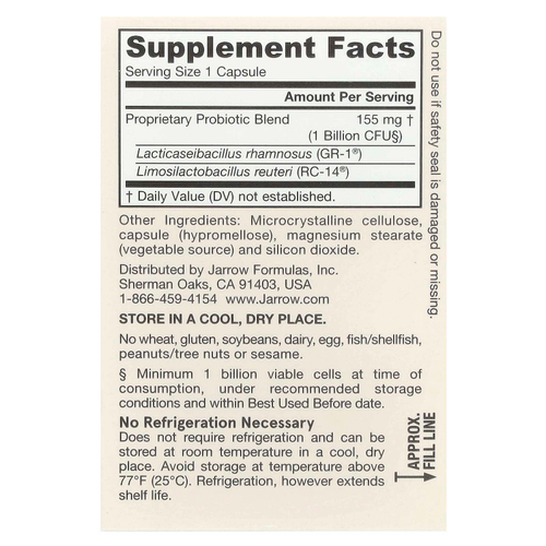 Jarrow Formulas, Vegan Fem Dophilus®, 1 млрд КОЕ, 30 растительных капсул