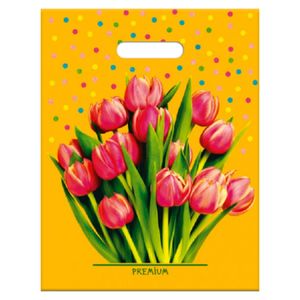 Пакет прорубная ручка 31*40 см 60 мкм ПВД Солнечный букет 50 шт/уп 500 шт/кор