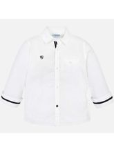 Белая рубашка с контрастными вставки Mayoral