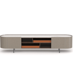 Тумба под ТВ 4608, 200х45 см, экокожа, керамика
