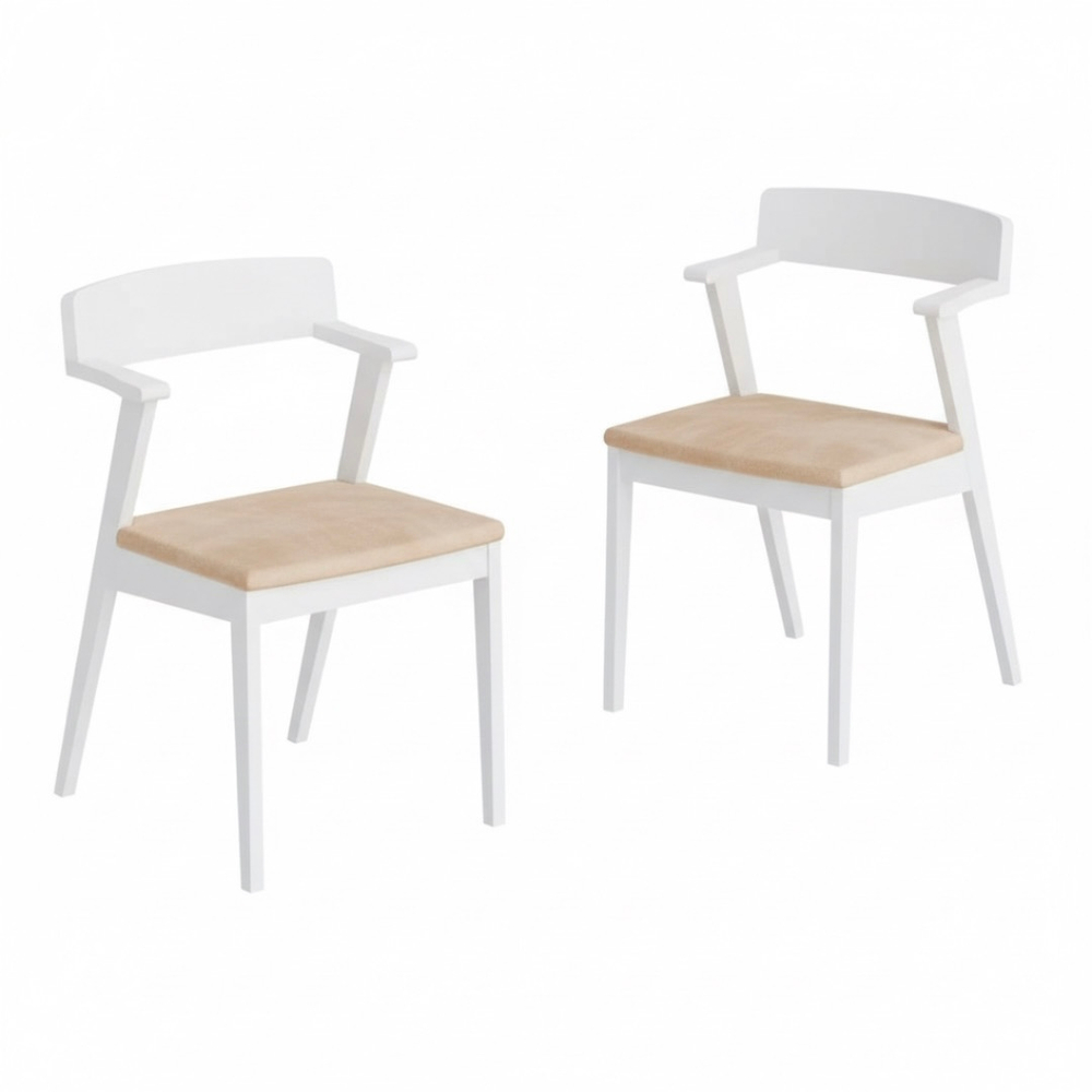 Стул кресло OSTIN 3, белый матовый + искусственная замша 242