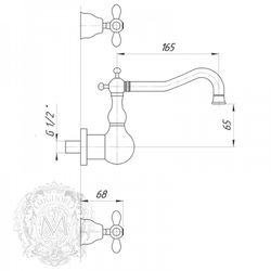 Смеситель для раковины настенный Migliore Princeton Plus ML.PRP-8070 схема