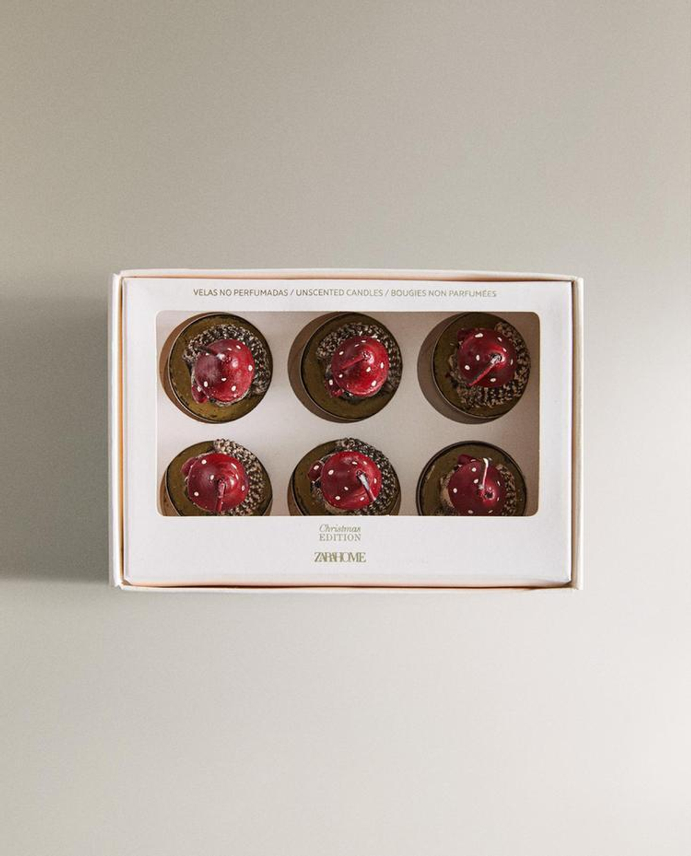 ZARA HOME НАБОР НОВОГОДНИХ СВЕЧЕЙ «ЕЖИК» (6 ШТ.), КОРИЧНЕВЫЙ