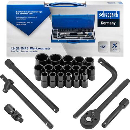 Набор инструментов Scheppach 24 предмета 1/2 6 граней Sch-4245B-5MPB(65252)