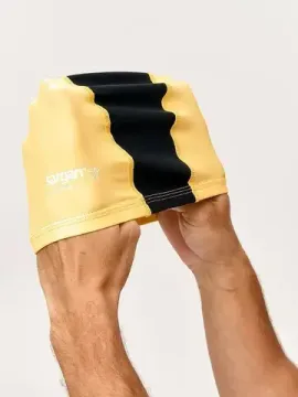 Шапочка для плавания лайкровая Sargan Классика унисекс черный/желтый