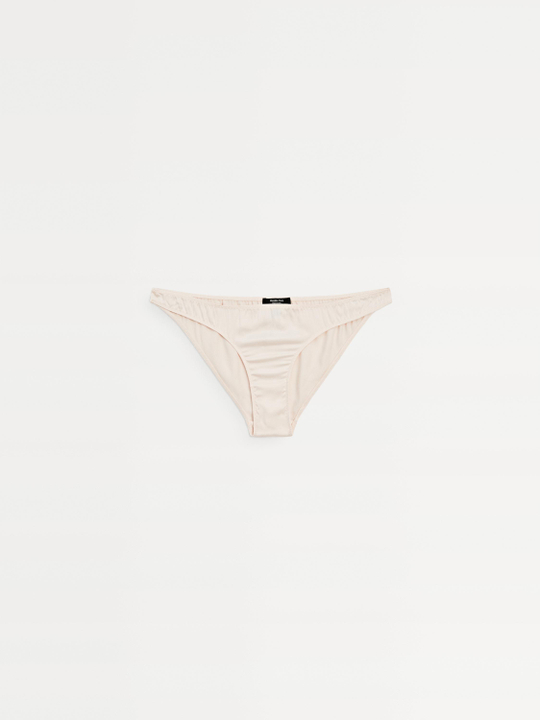 Massimo Dutti Трусы из смесового атласа и шелка, кремовый
