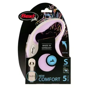 Рулетка flexi NEW LINE Comfort S (до 15 кг) лента 5 м серый/розовый