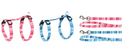 Шлейка с поводком для больших кошек ALFRY, 25-40 см/ 10 мм, в ассортименте