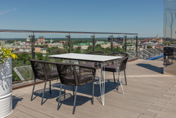 "Руссо" обеденный стол из HPL 150х80см, цвет молочный