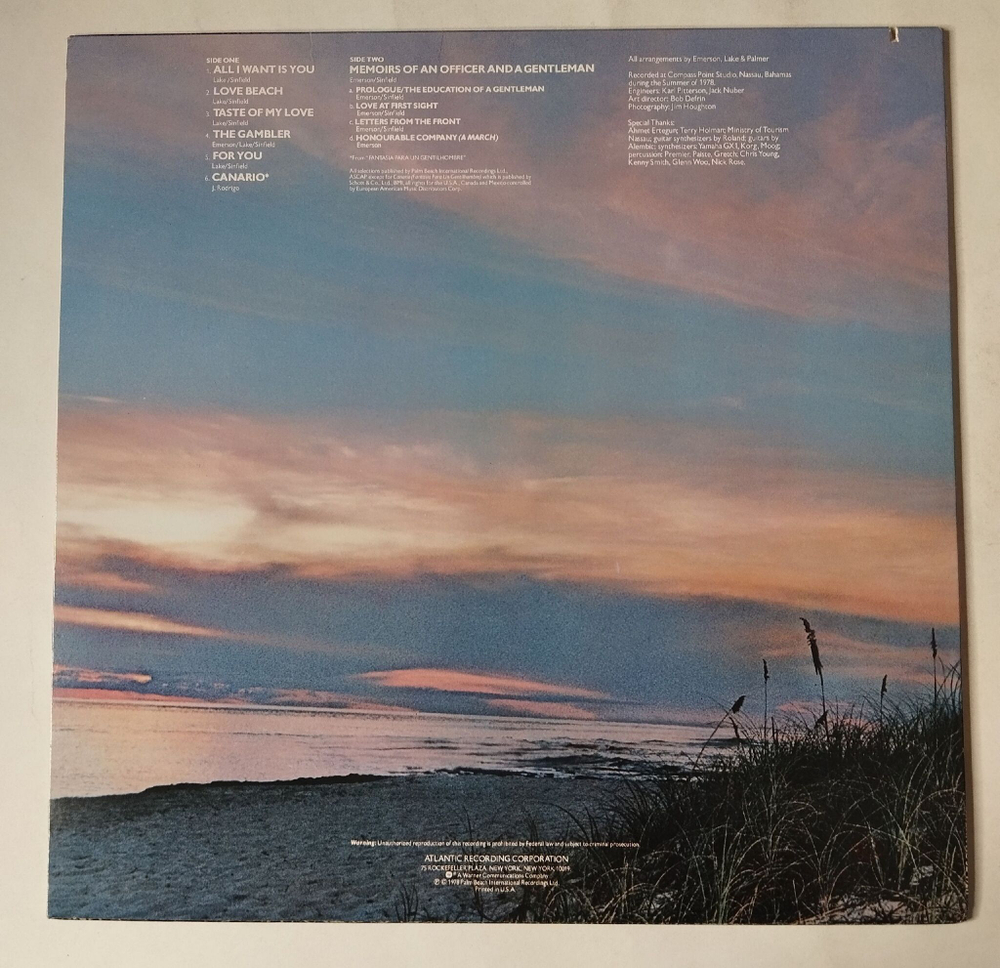 Винтажная виниловая пластинка LP Emerson, Lake and Palmer Love Beach (USA 1978) Taste Of My Love