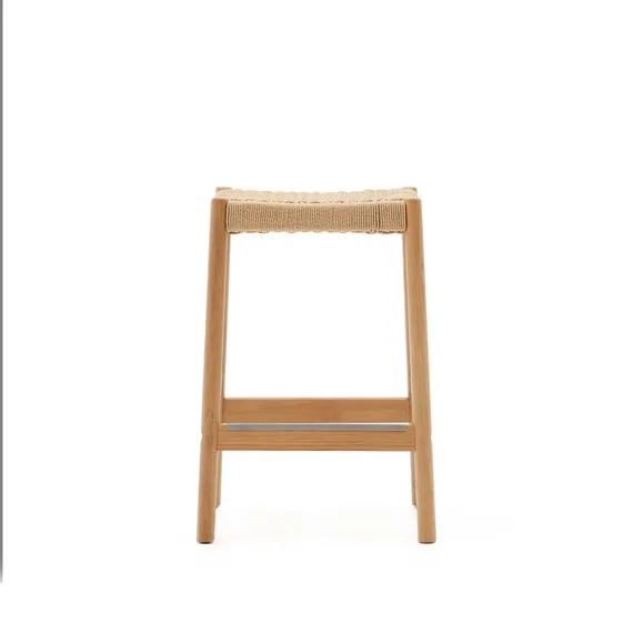 Yalia Табурет из дуба с натуральной отделкой и веревочным шнуром, высота 65 см