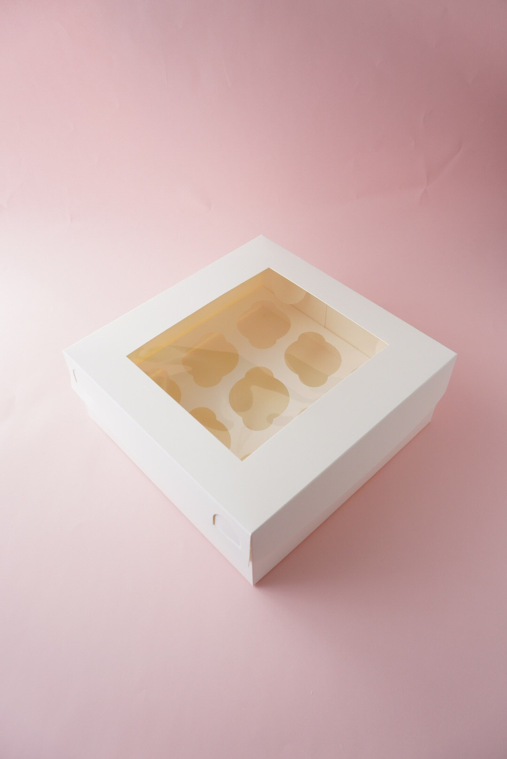 Коробка для капкейков 9 шт КРЫШКА/ДНО (белый)