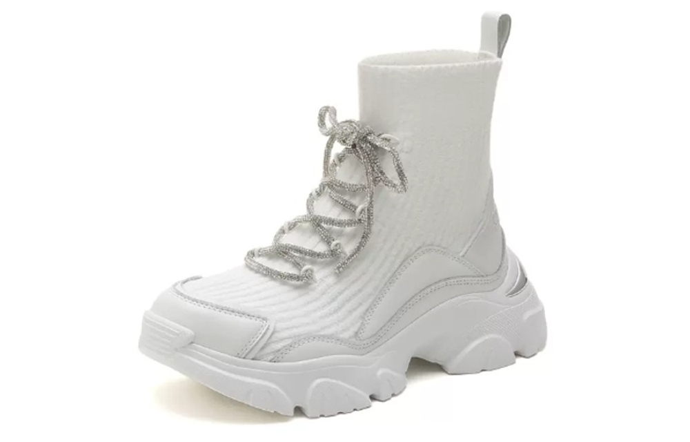 Staccato Stretch & Sock Boots Women"s White/Black