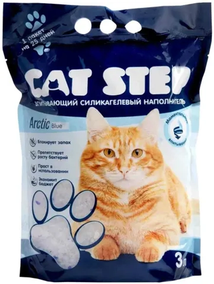 CAT STEP Crystal Blue Наполнитель силикагелевый 3 л