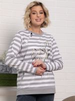 Блуза Журавлиная песня (бело-серая) Б15285-18М LT Collection