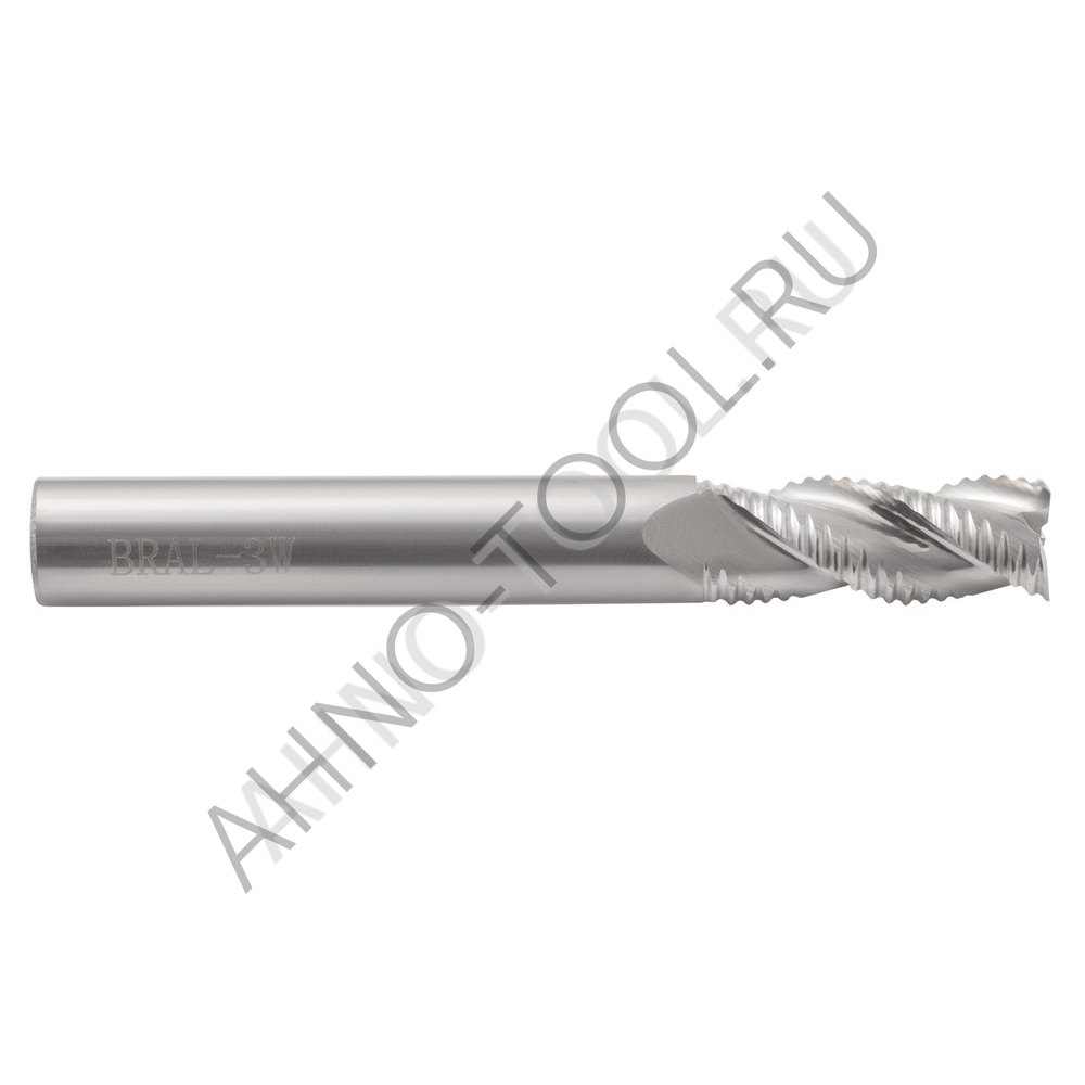Фреза твердосплавная обдирочная  4мм (L=50, l=10, хв=4) Z3 30° по алюминию и цвет.металлам BRAL-3W-D
