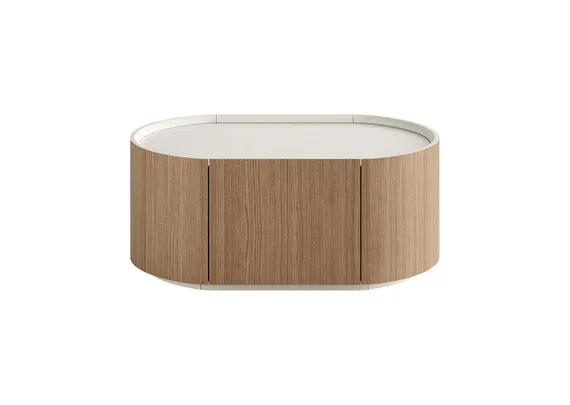 Тумба прикроватная Lagom 1 ящик ширина 60 см (натуральный дуб, молочный)