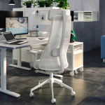 Письменный стол  - IKEA RODULF /РОДУЛЬФ  ИКЕА, 140х80 см, белый/серый