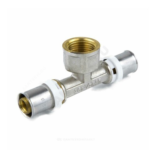 Тройник МП латунь никель пресс Дн 26х3/4"х26 ВР ГОСТ 32415-2013 8011 Aquasfera 8011-05